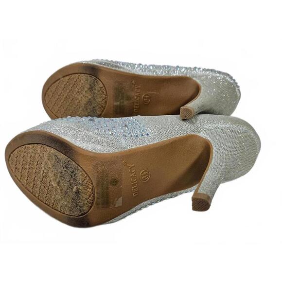 Delicacy Women's Glittering Sparkly 4" Stiletto High Heels Size 6.5 - Picture 7 of 10